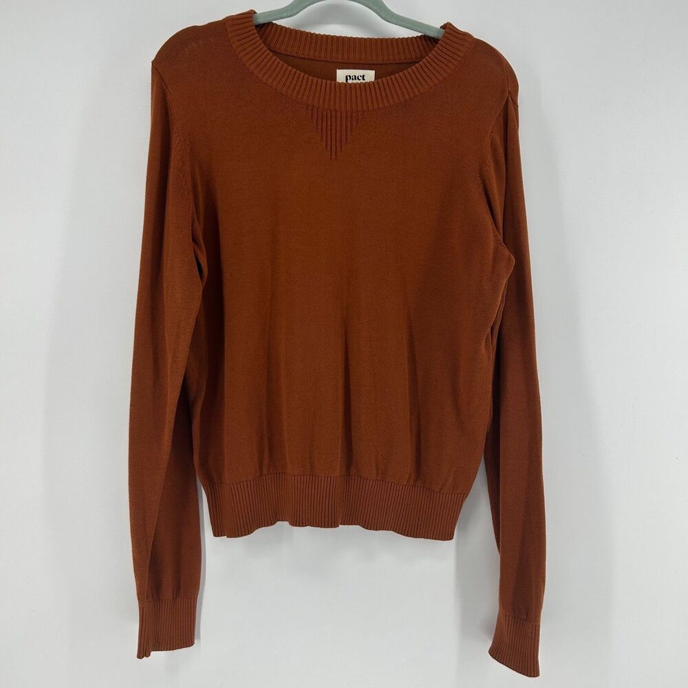 Pact Organic Cotton Pullover Sweater Women's L Copper Lightweight Sweater